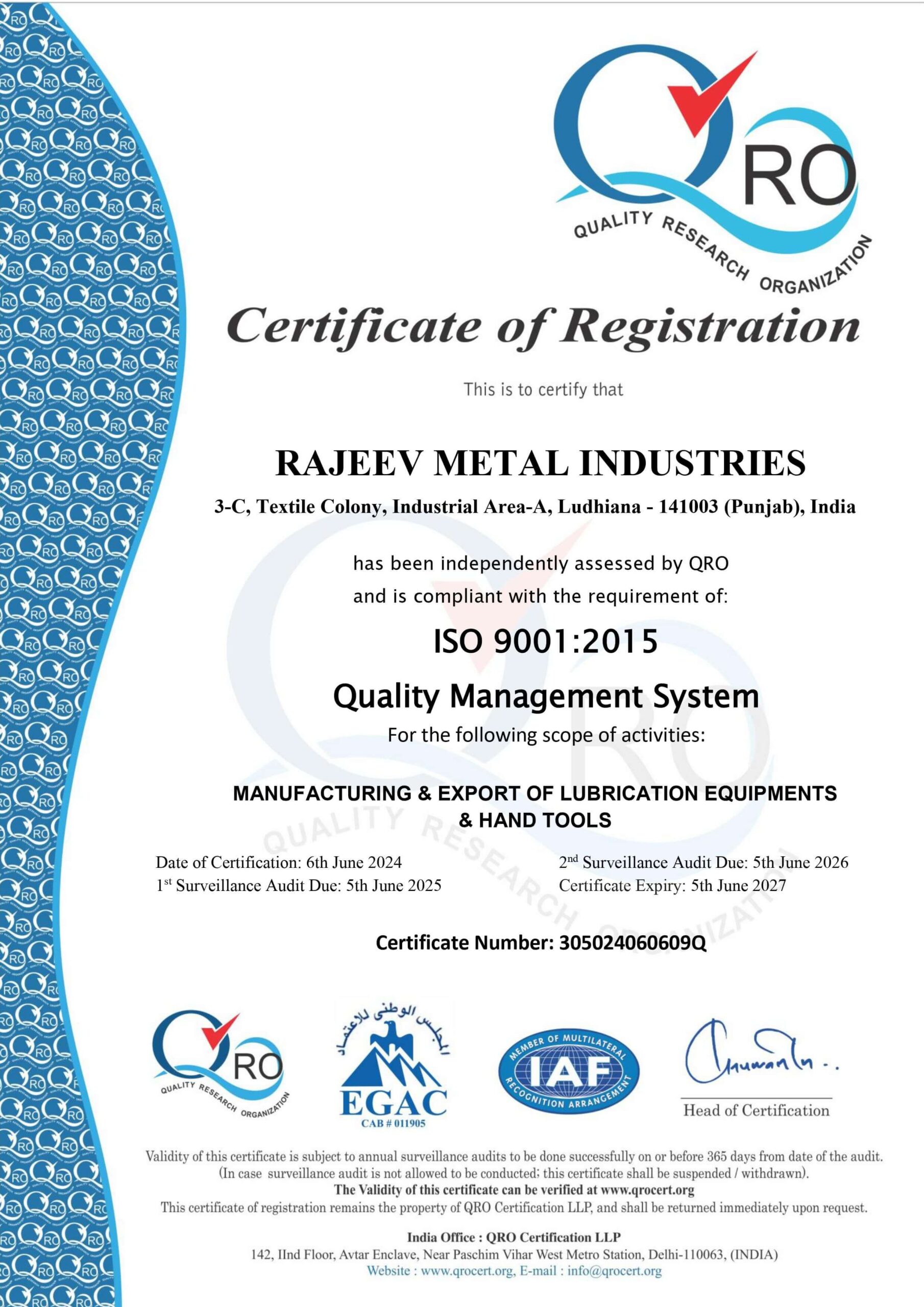 ISO certificate latest
